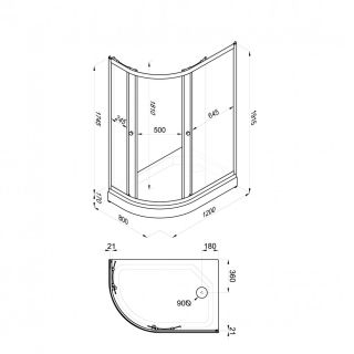 Душевой уголок Triton Коралл Щ0000061781 правый 120x80 см профиль белый стекло мозаика